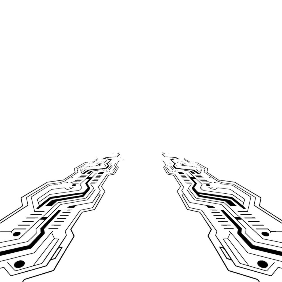 Digital Pathway Abstract Circuit Board Lines Leading Into White Space vector
