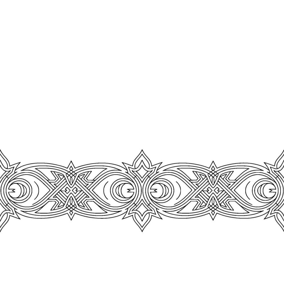 Elegant Geometric Pattern Border Element in Black White on Light Gray vector