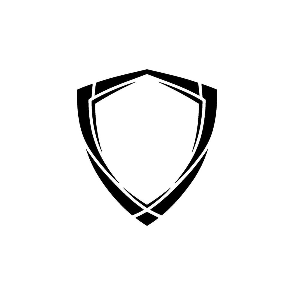Minimalist Shield Black on White, Security, Protection vector