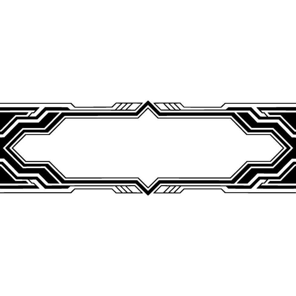 Futuristic Tech Frame Clean Black and White vector