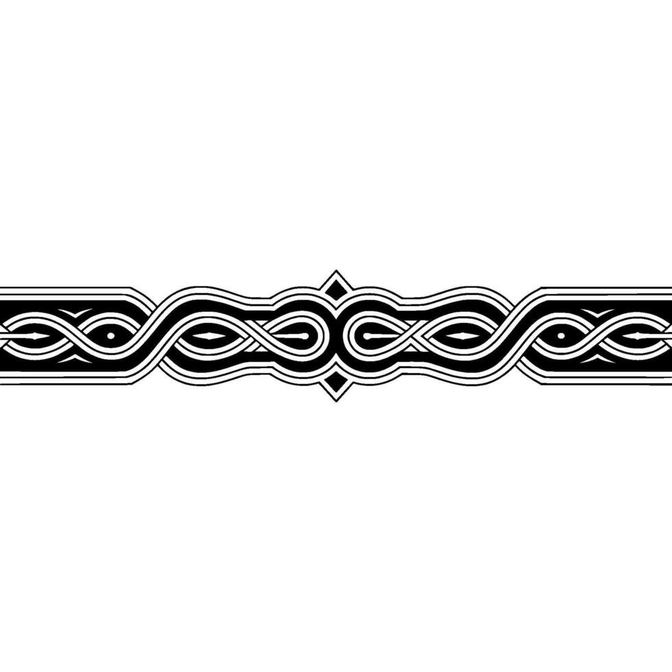 Black White Celtic Knotwork Border , Minimalist Ornament vector