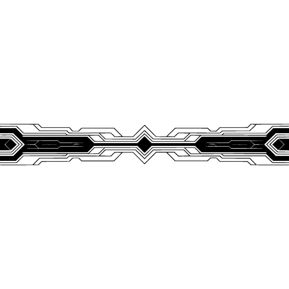 Abstract Tech Border Minimalist Black and White vector
