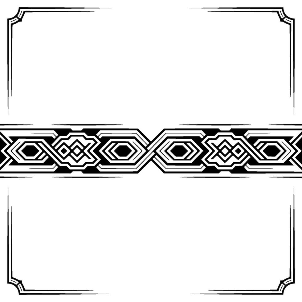 Elegant Black White Geometric Frame for Greeting Cards vector