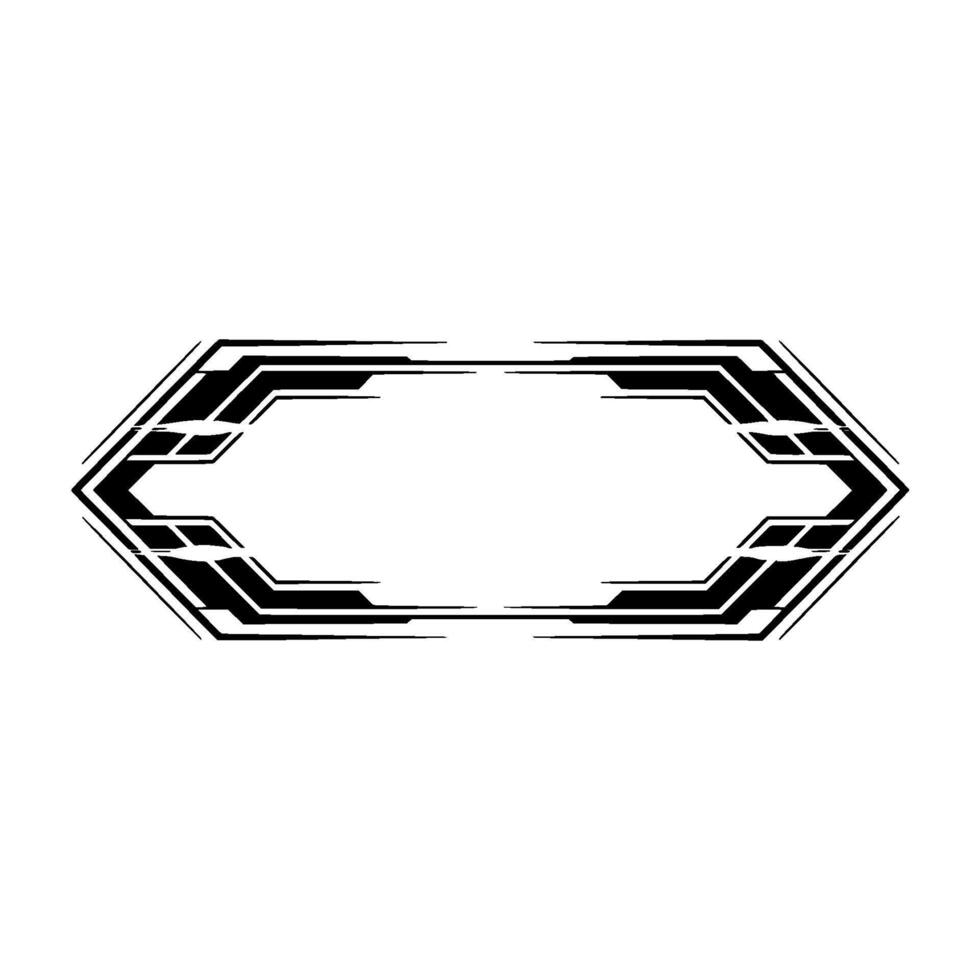 Futuristic Hexagon Frame With Black and White Geometric vector