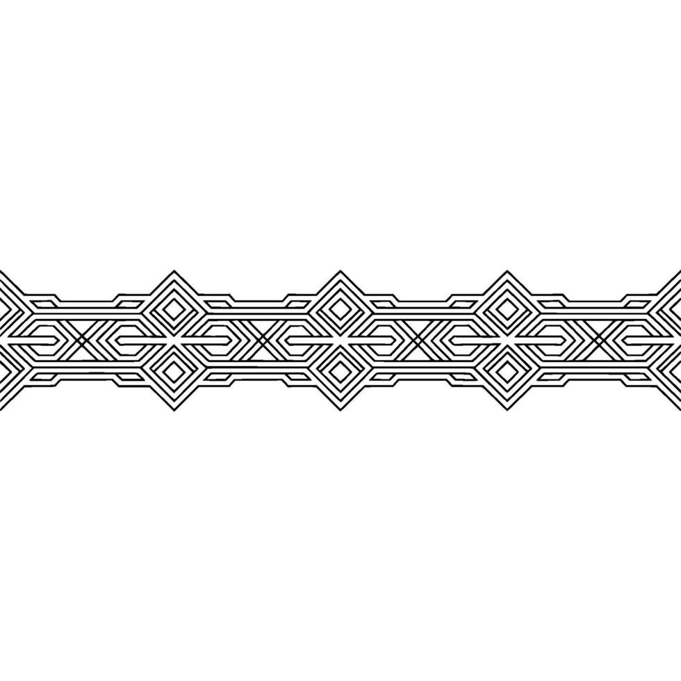 Geometric Border Element, Abstract Black Lines on White, Minimalist vector