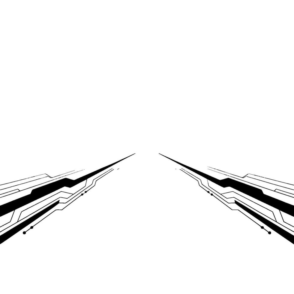 Abstract Tech Path, Minimalist Black White , Futuristic vector