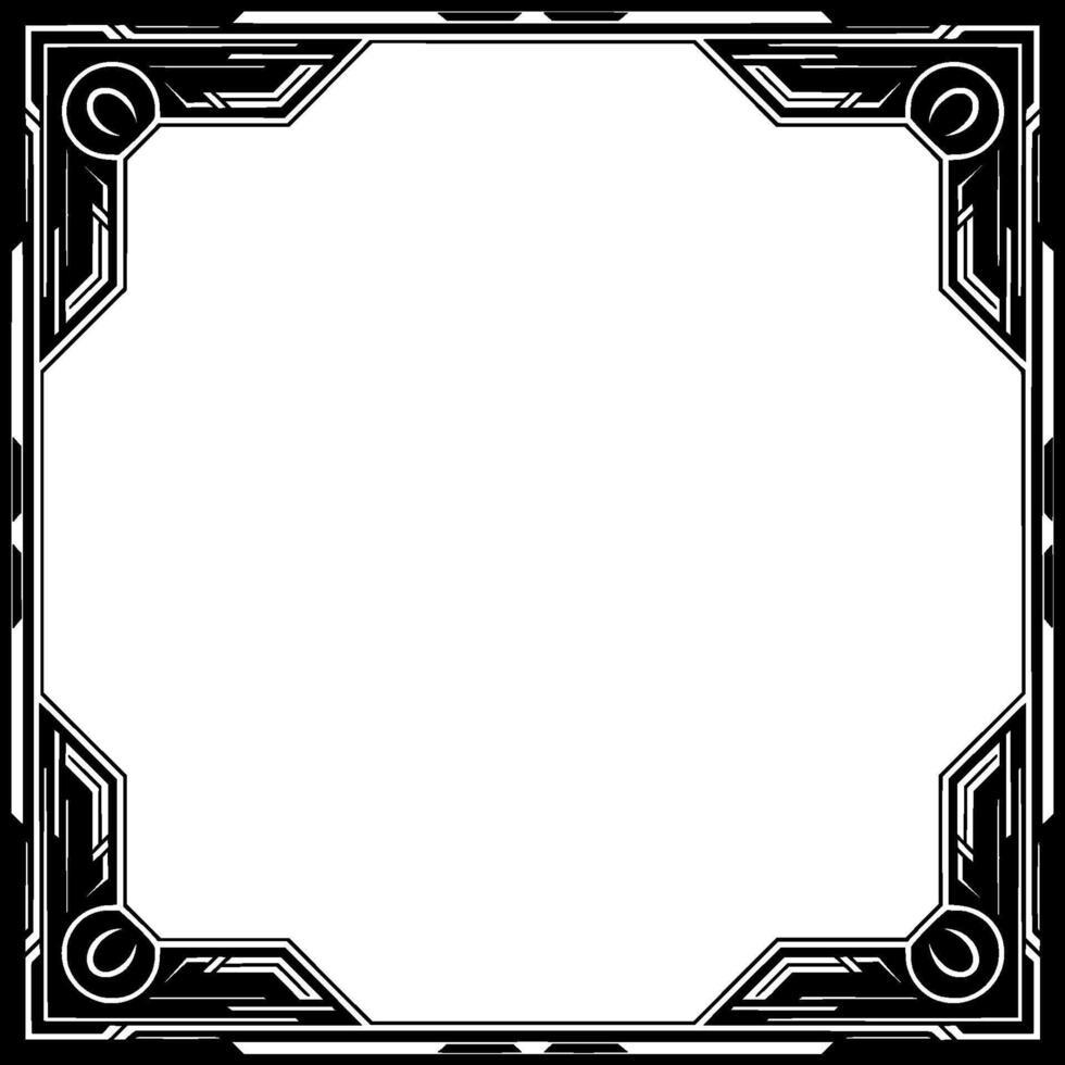 Art Deco Frame With White Space, Geometric Border, Elegant vector