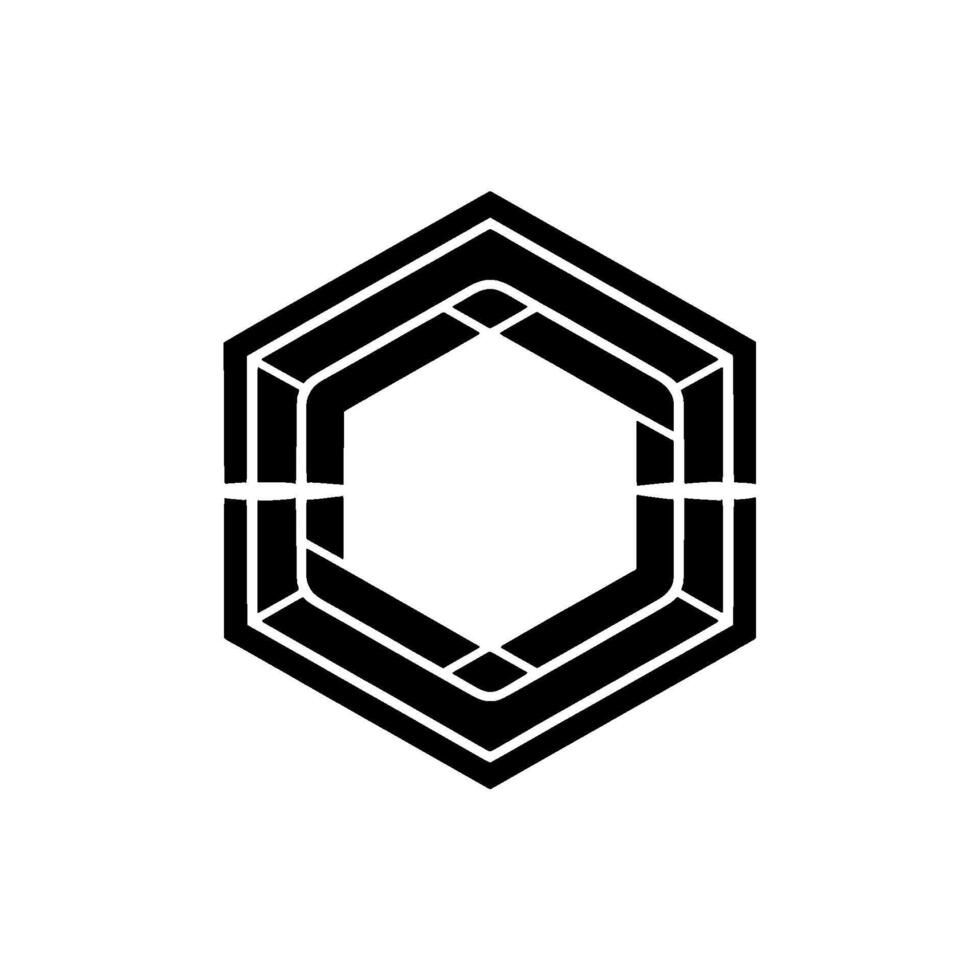 Geometric Hexagon on Gradient Background Modern Abstract vector