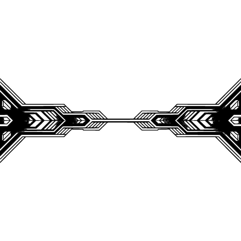 Geometric Tech Border in Grayscale, Modern Abstract Background vector