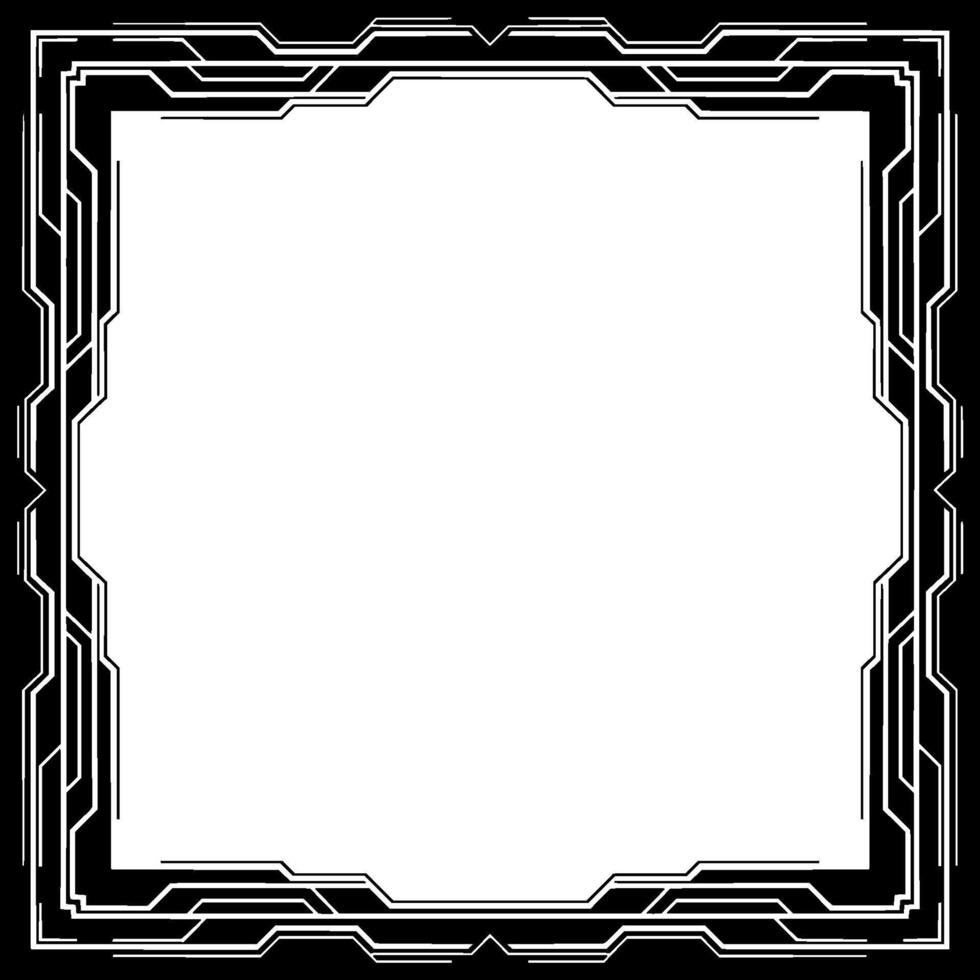 Techinspired Frame Border Abstract Geometric in Black White vector