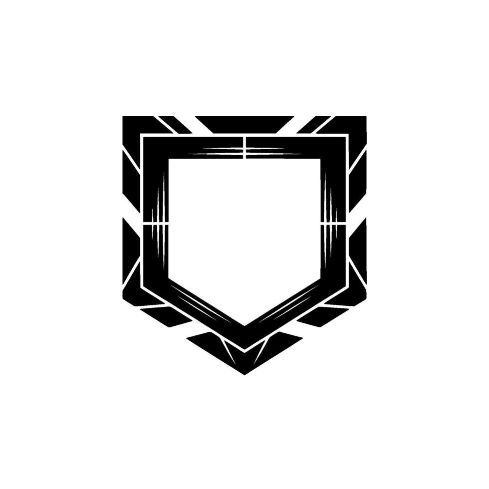 Modern Black and White Geometric Shield Template vector