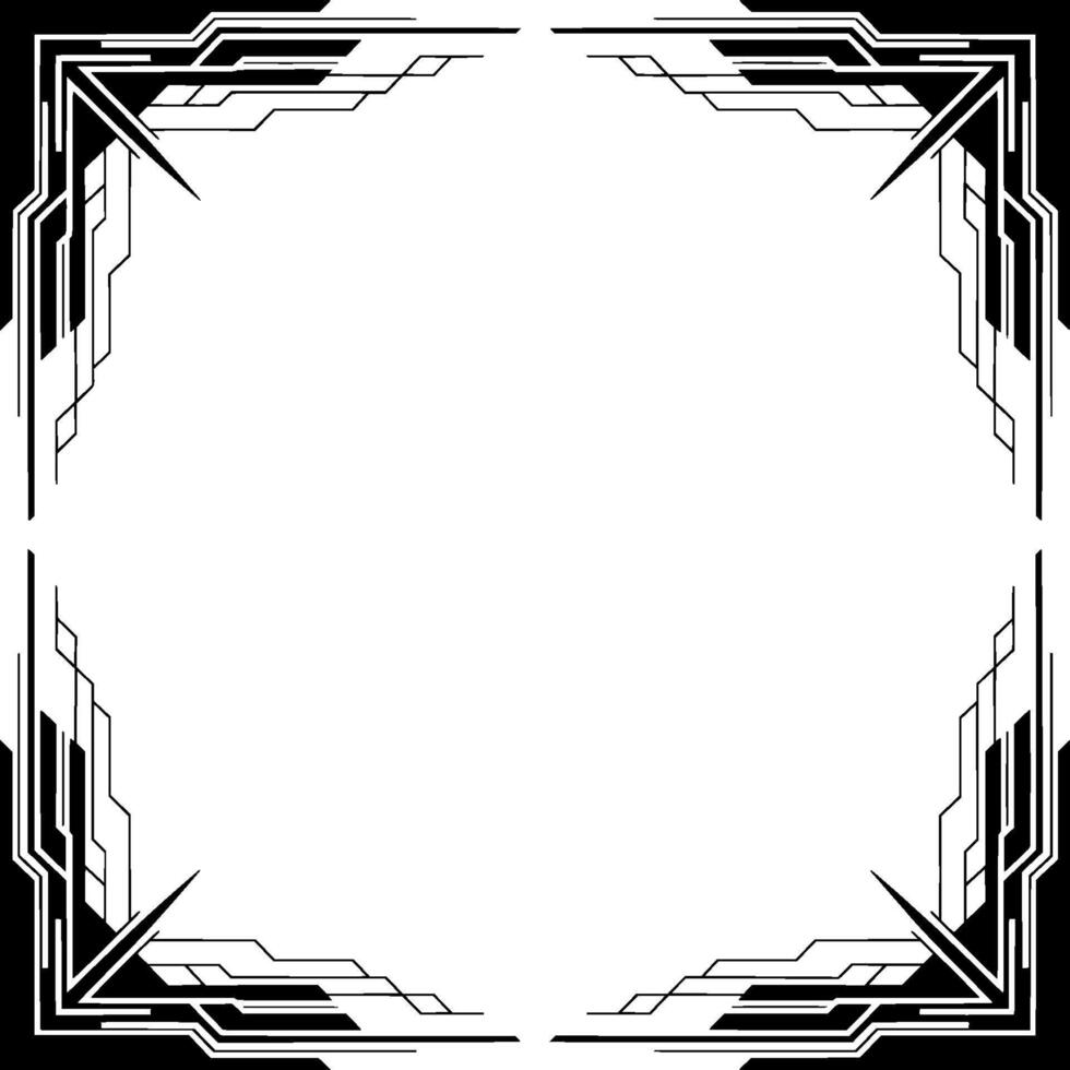 Art Deco Frame Border Geometric Abstract Black White vector