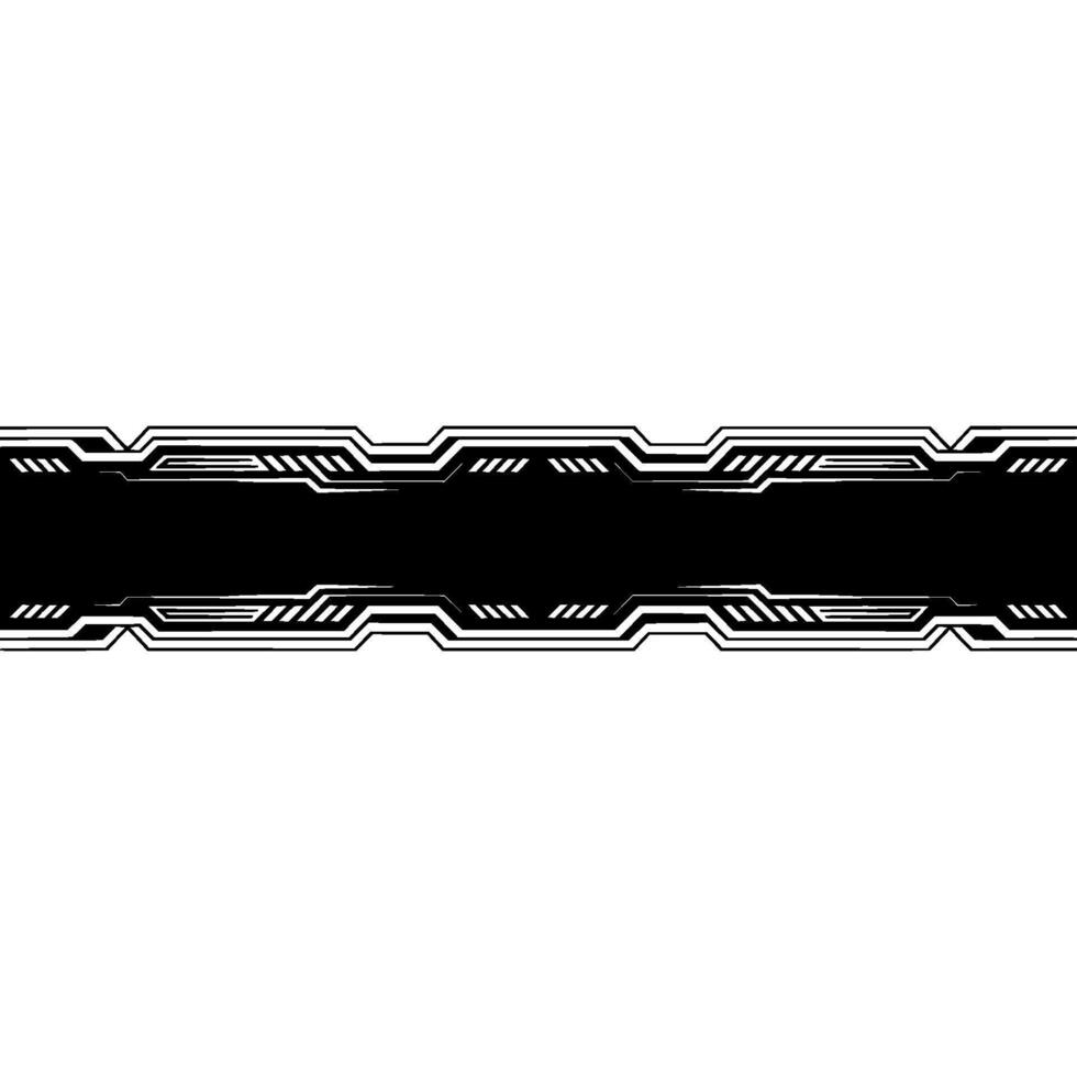 Tech Banner Futuristic Black and White Abstract Element vector