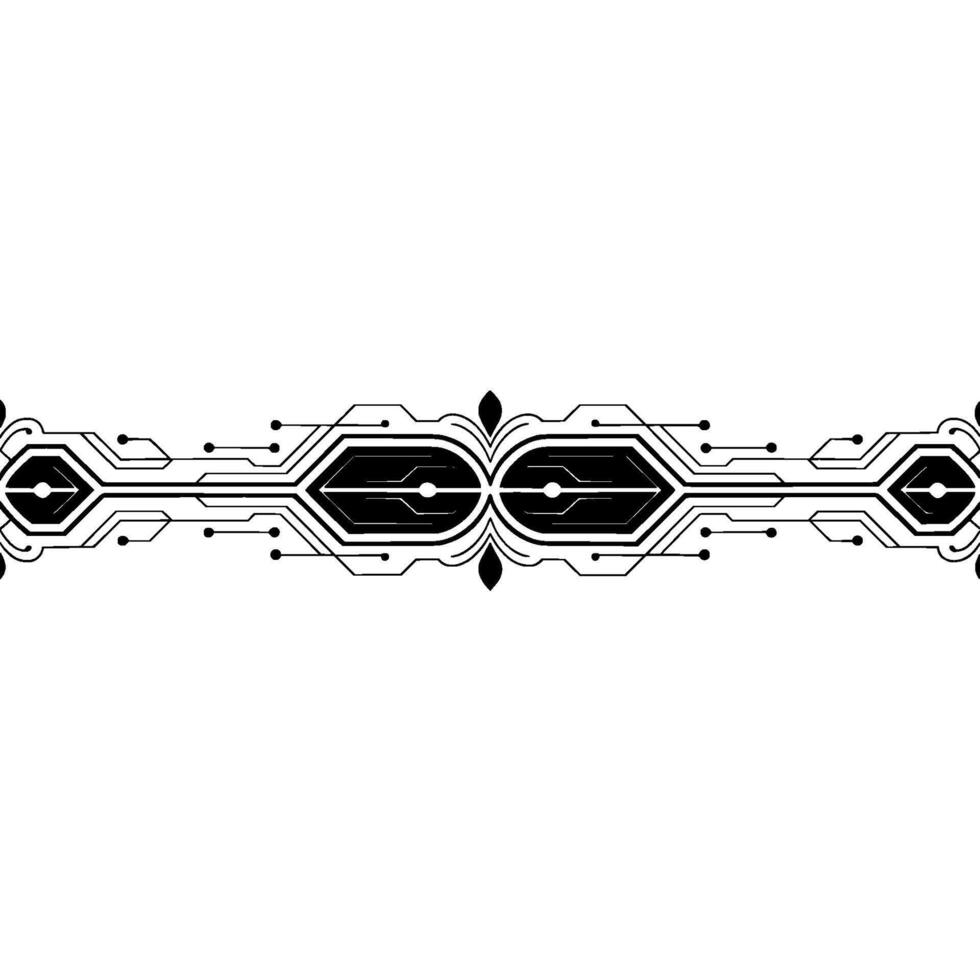 Tech Circuit Abstract , Black on White, Minimalist, Futuristic vector