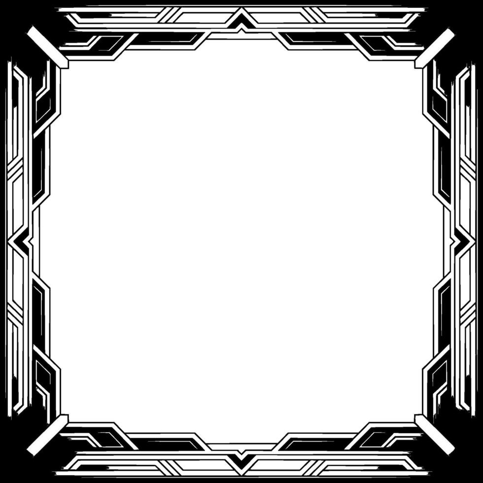 Art Deco Frame Geometric Border, Modern , Blank Center vector