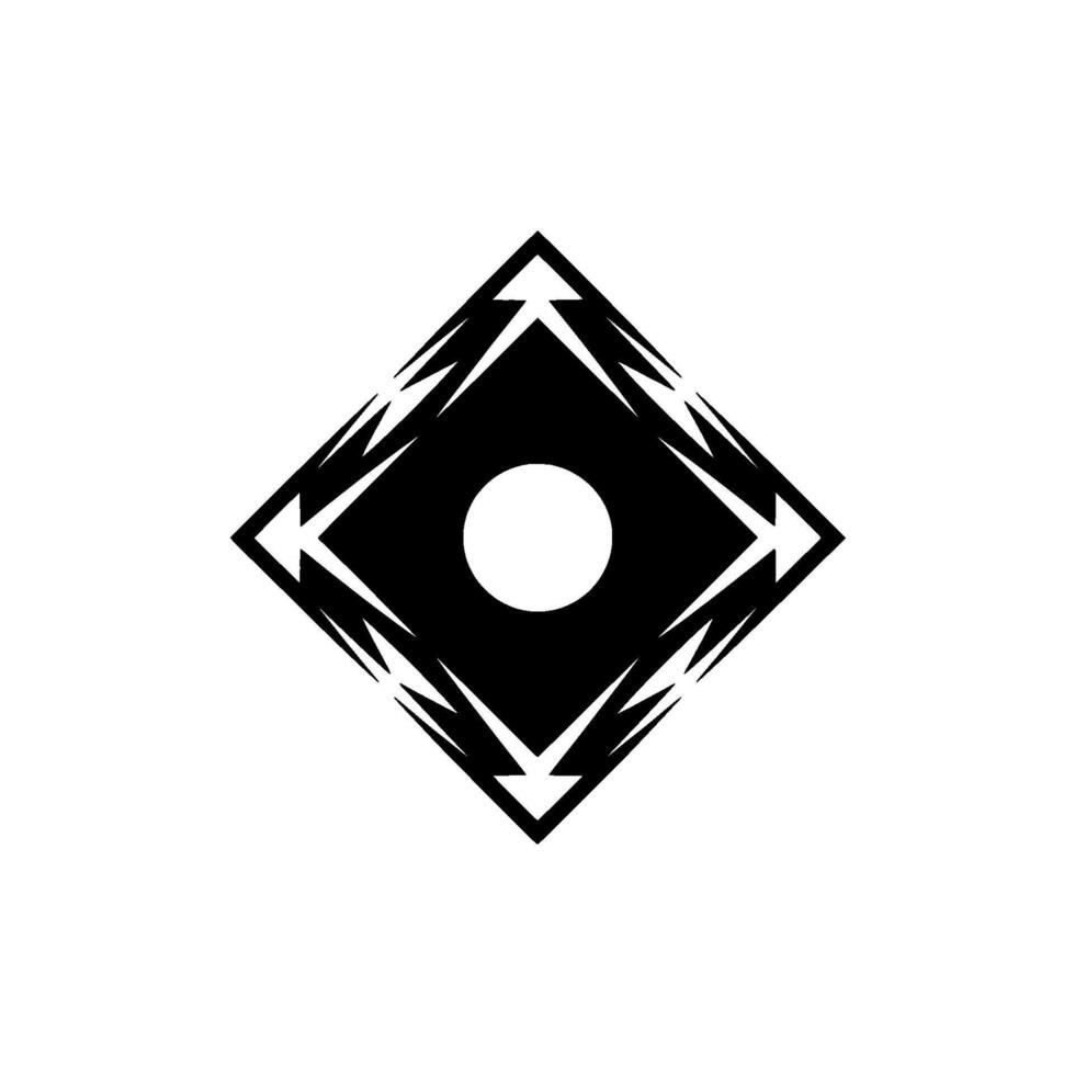 Minimalist Black White Geometric With Arrows Circle vector