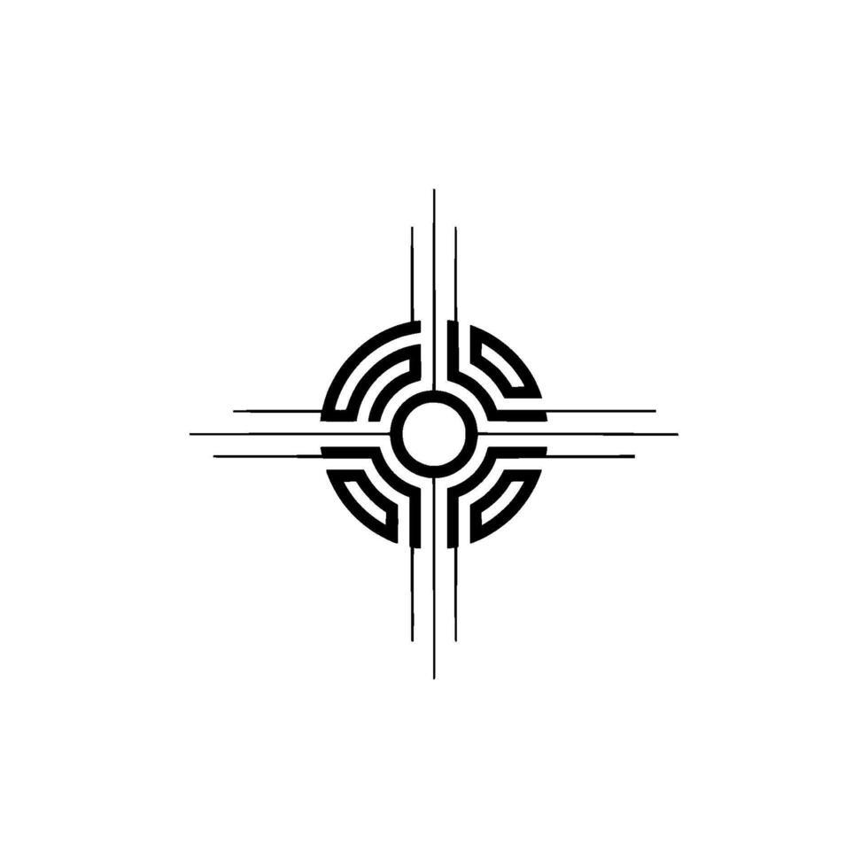 Geometric Symbol , Minimalist, Circular, Abstract, Black on White vector