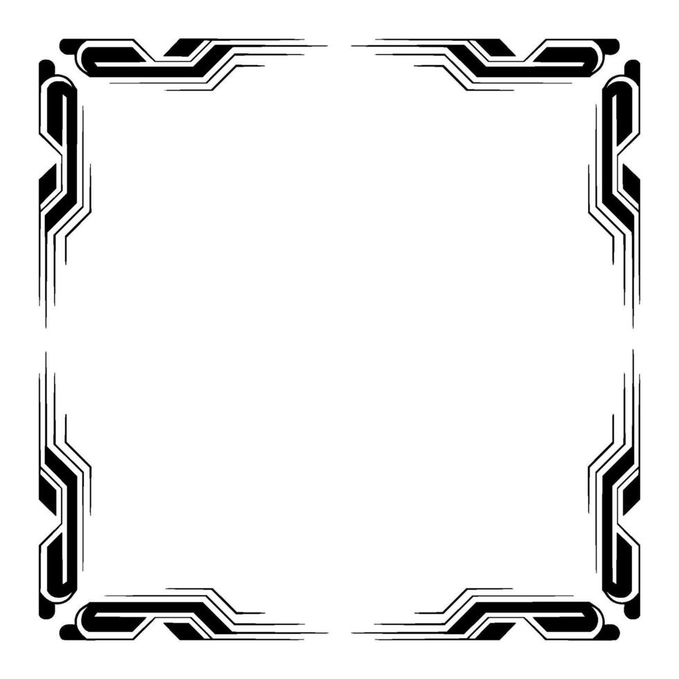 Futuristic Frame Black White Border for Science, Tech Projects vector