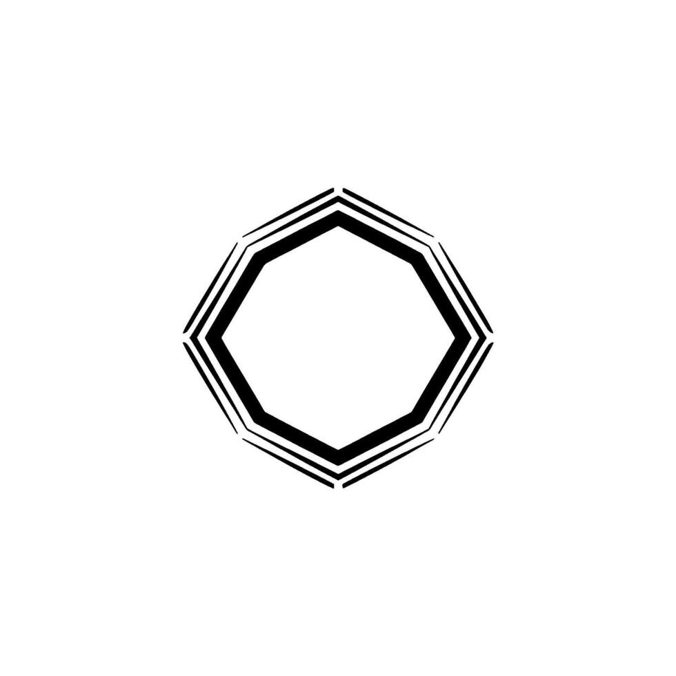 Geometric Octagon Frame on White Background Minimalist vector