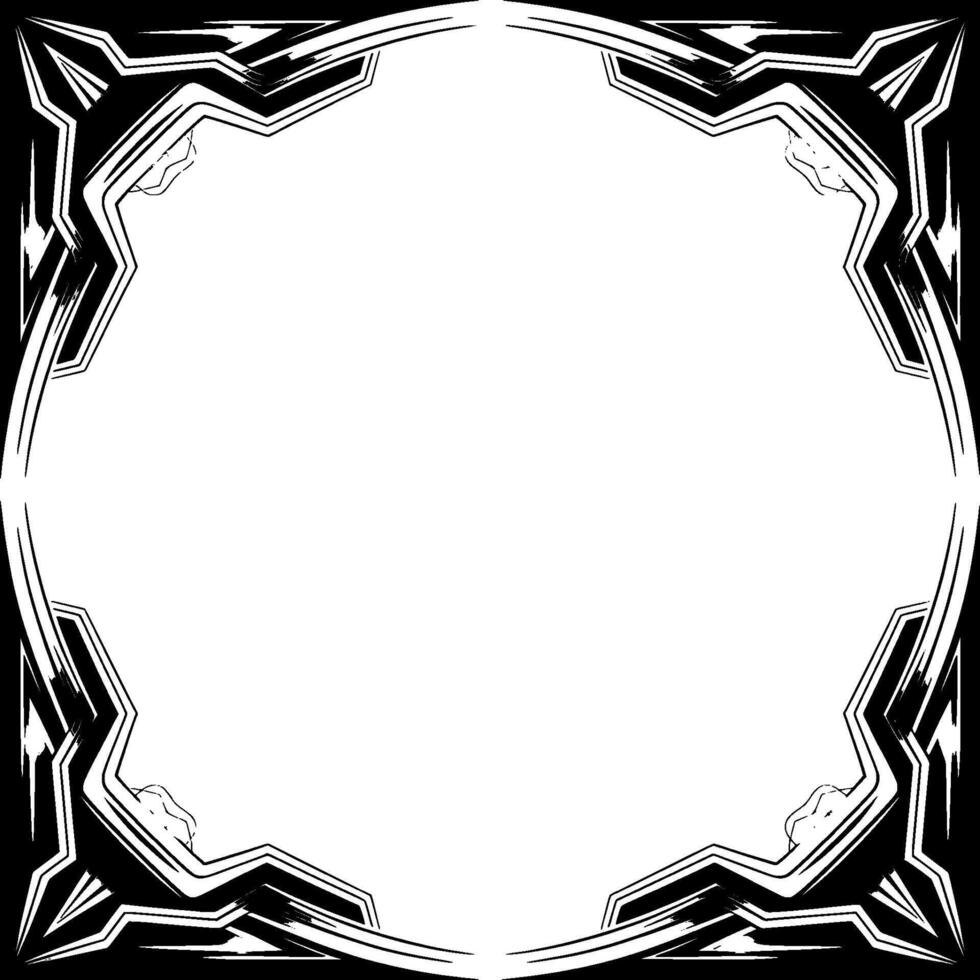 Futuristic Geometric Frame Black White for Layouts, Invitations, and Art vector