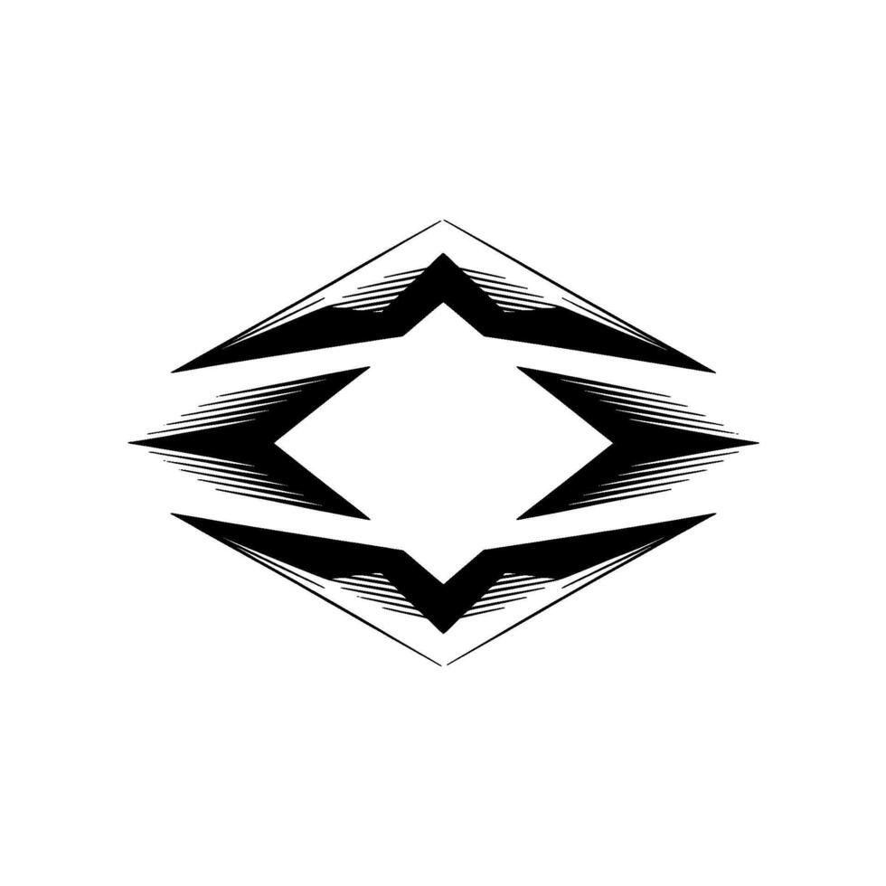 Geometric Abstract Starburst , Black White, Modern vector