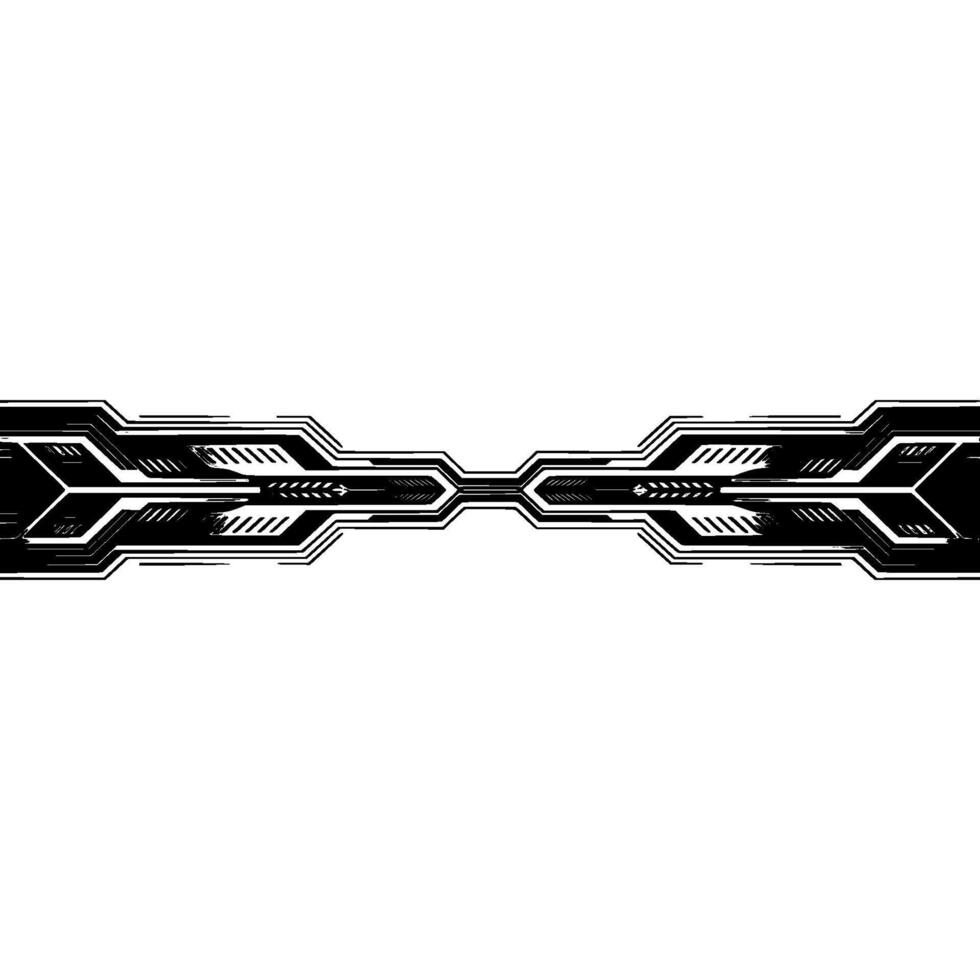 Abstract Tech Border Black Silver Geometric on White Background vector