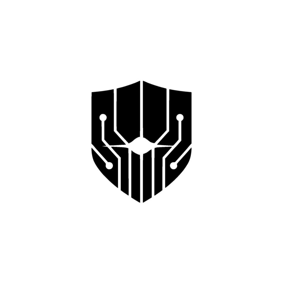 Cyber Security Shield Tech Protection , Minimalist vector