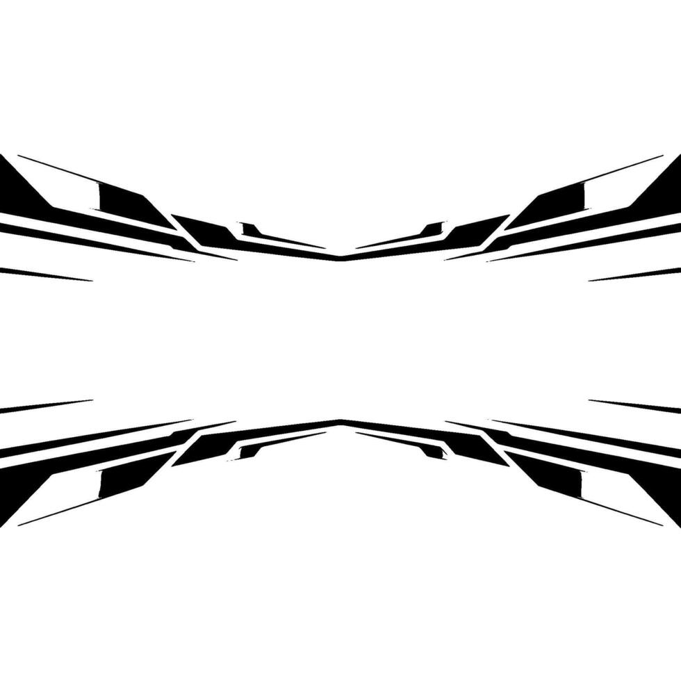 Futuristic Geometric Abstract Border in Black Gray vector