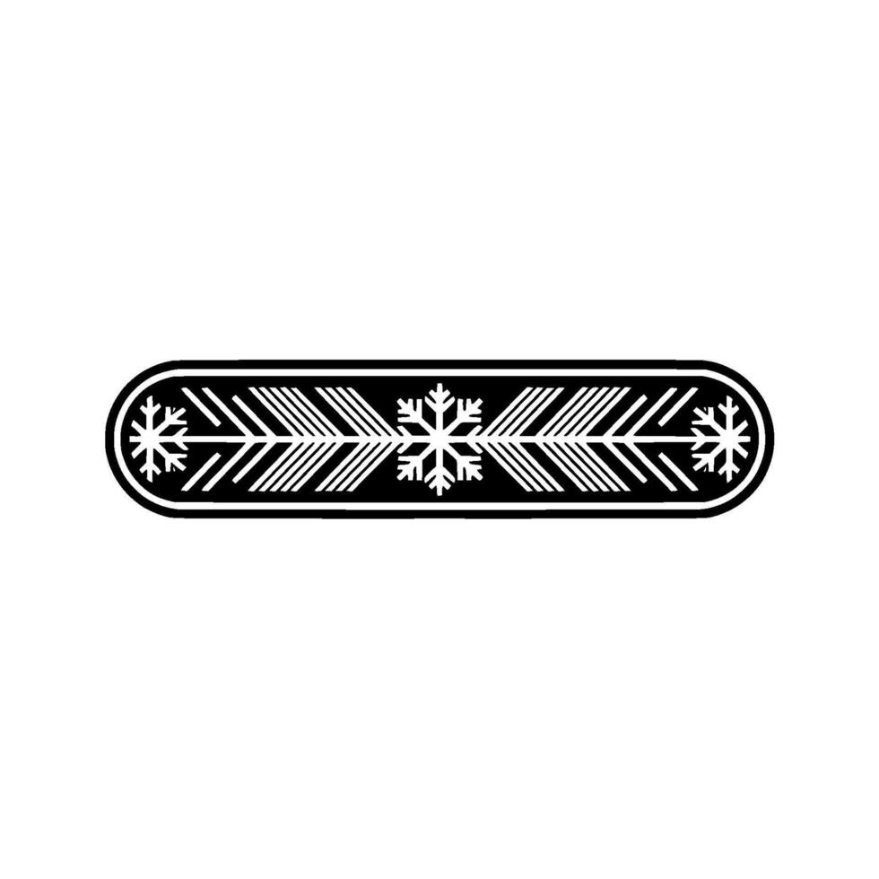 Winter Snowflake Pattern Element, Minimalist, Monochrome vector