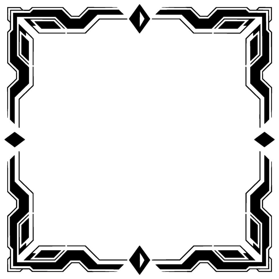 Geometric Art Deco Frame Futuristic, Empty Space vector