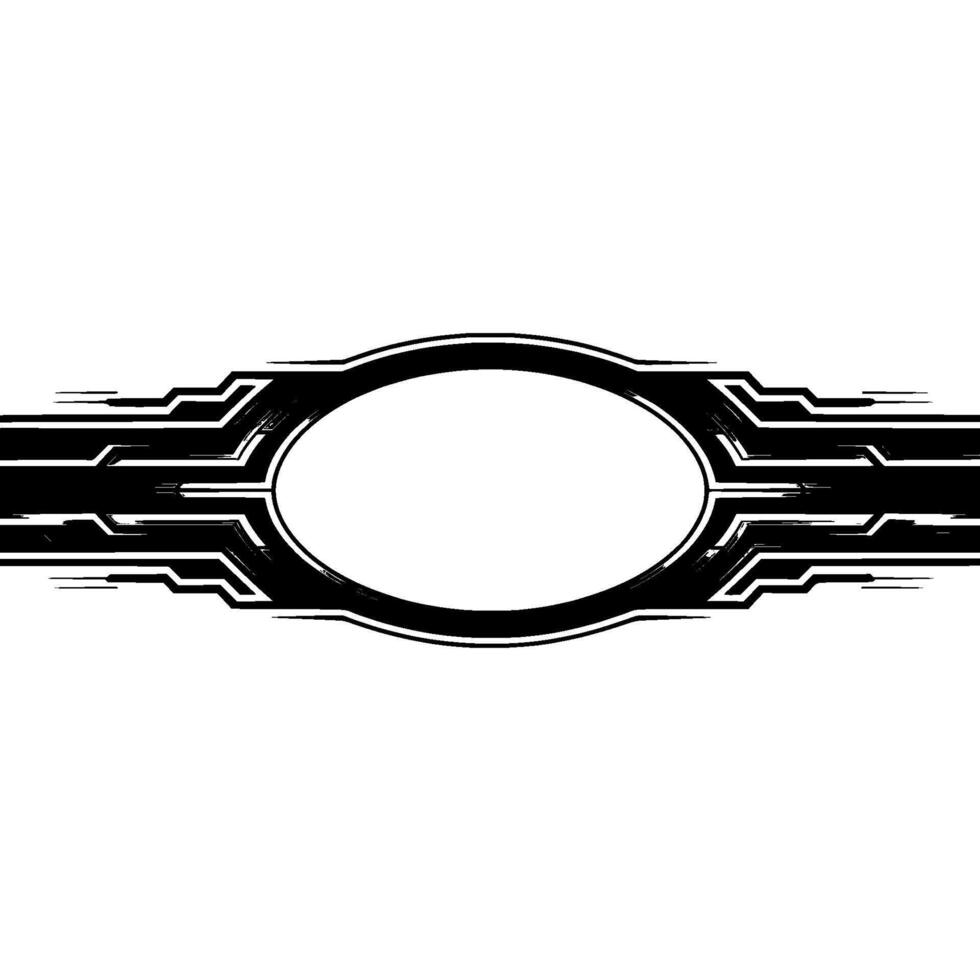 Futuristic Oval Frame In Black Grey With Space For Text vector