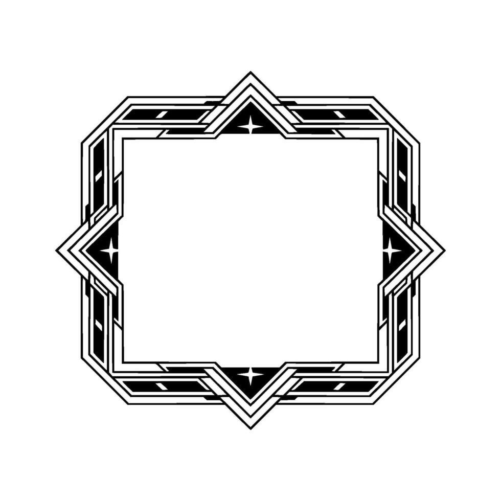 Geometric Art Deco Frame, Elegant Border On White Background vector