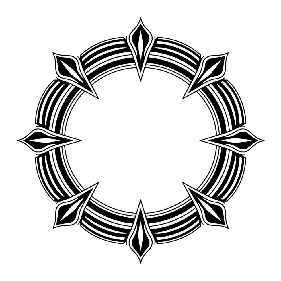 Elegant Circular Black White Decorative Frame Element vector