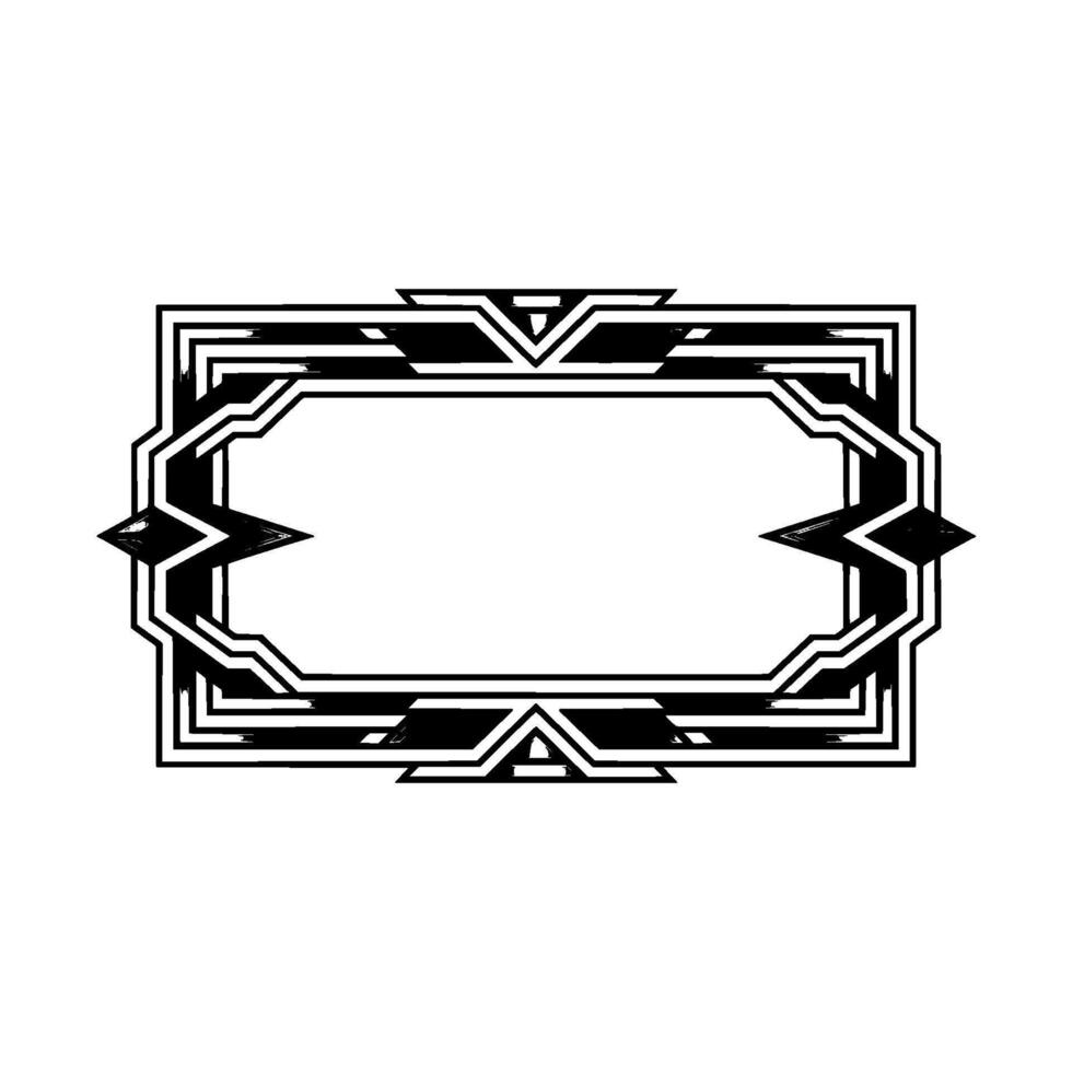 Art Deco Frame In Grayscale Elegant Geometric vector