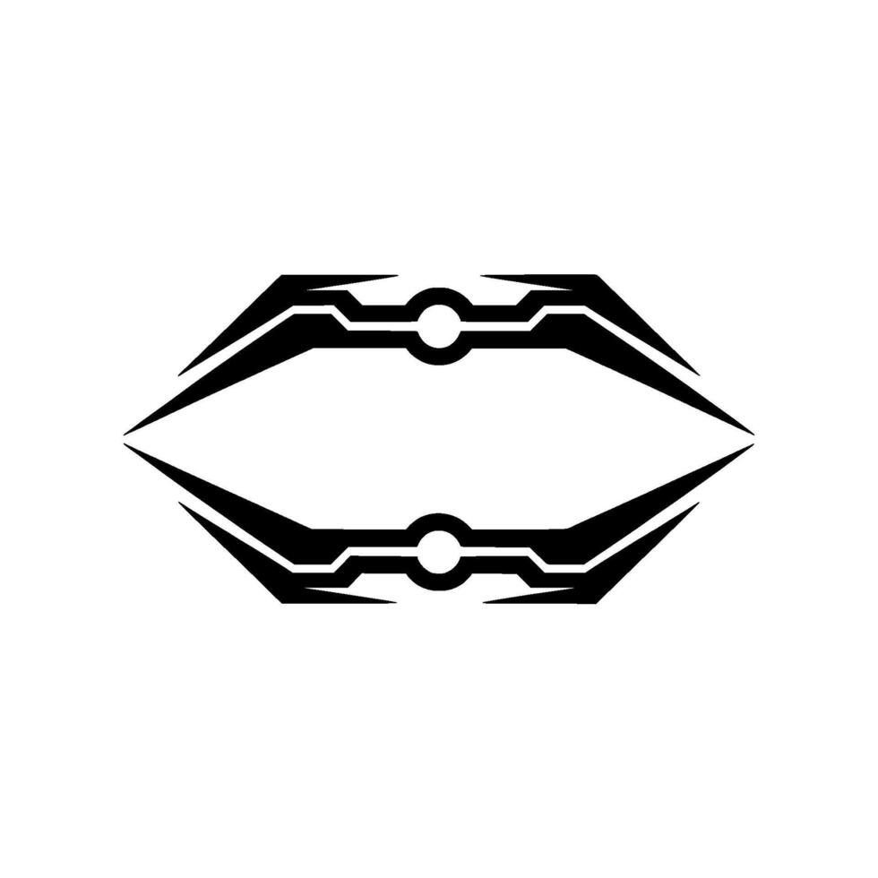 Futuristic Abstract Geometric Shape, Black On White vector