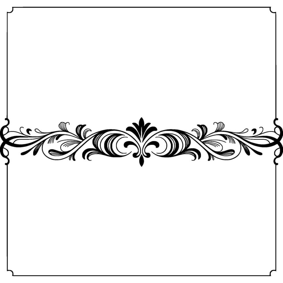 Elegant Ornamental Border Frame On White, Decorative Element vector