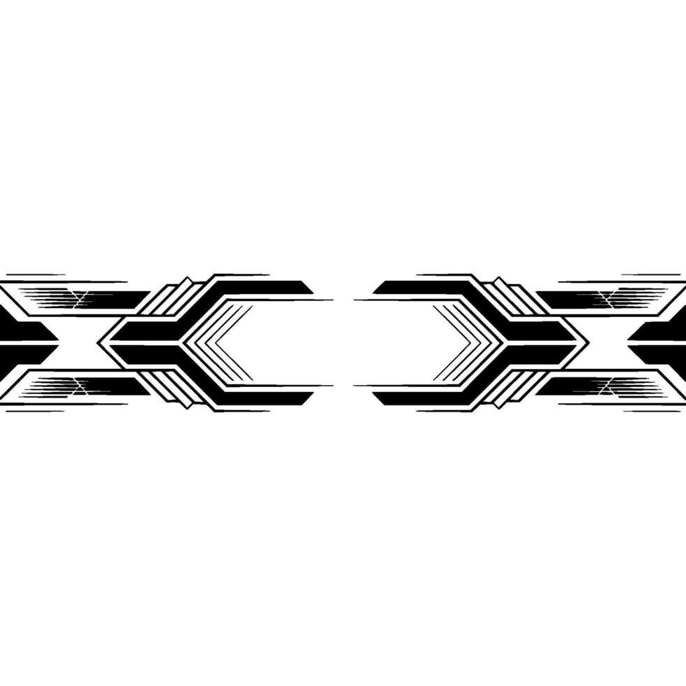 Abstract Geometric Symmetrical Black Shapes On White vector