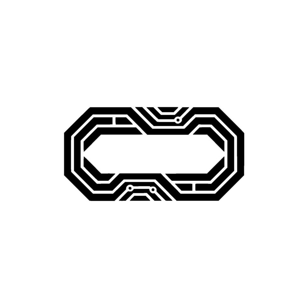 Minimalist Circuit Board, Black Lines On White, Modern Tech vector