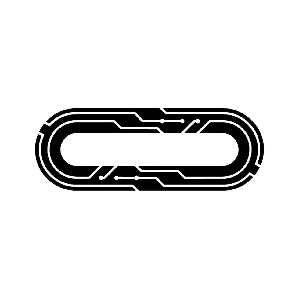 Minimalist Circuit Board Oval Tech, Future, Connection vector