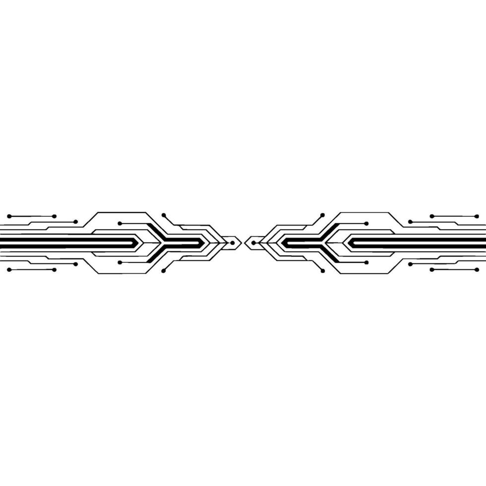 Minimalist Electronic Circuitry On White Background vector