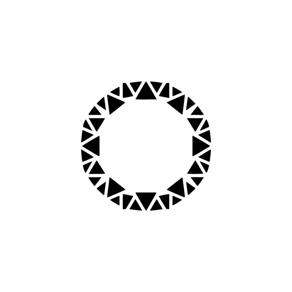 Geometric Ring Black Triangles Forming A Circle On White Background vector