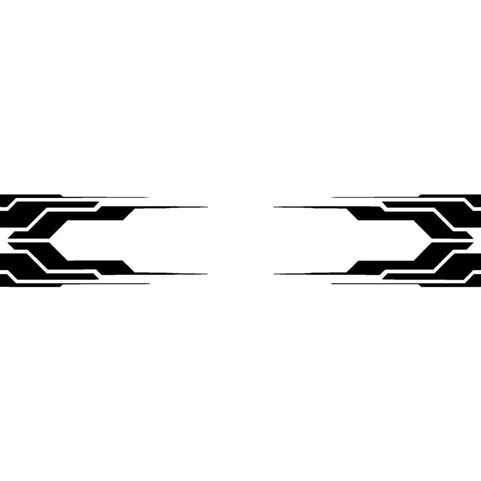 Abstract Tech Border Element Futuristic On White vector