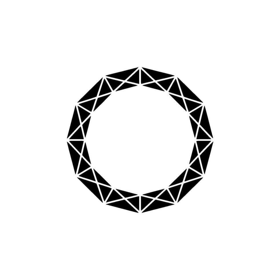 Geometric Polygon Minimalist Abstract With Triangles, Black White vector