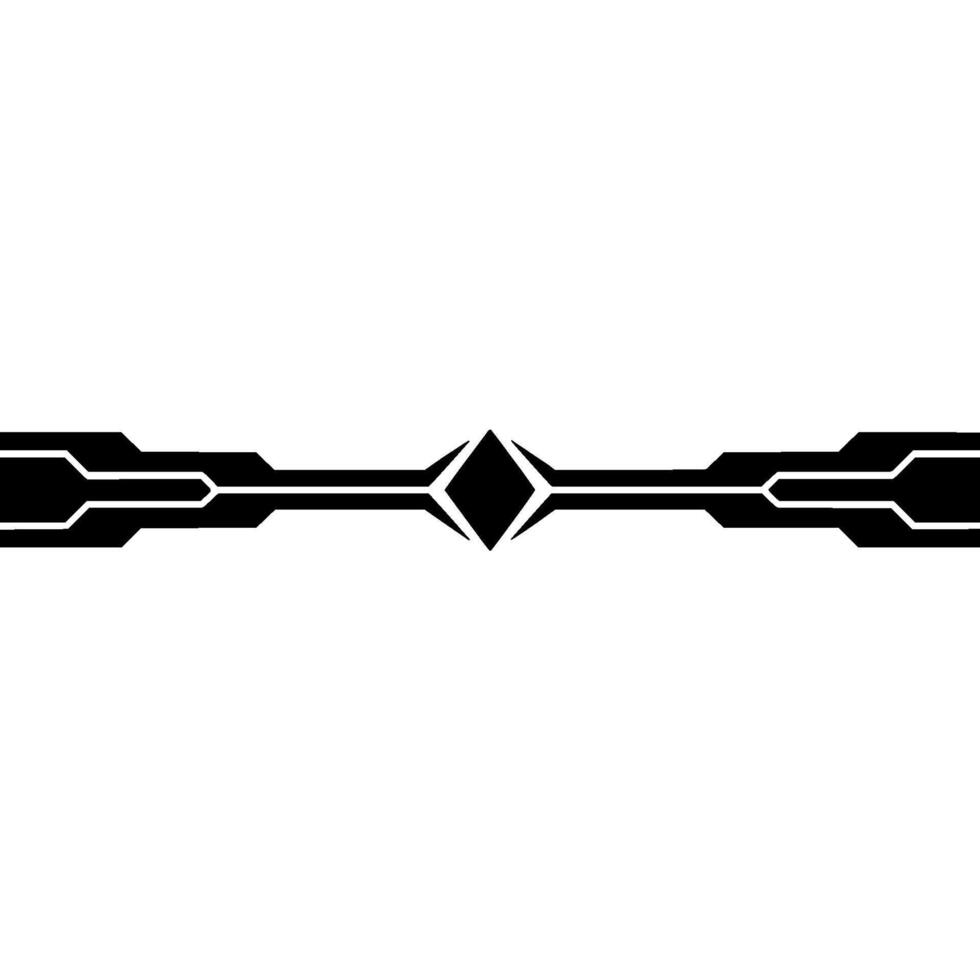 Minimalist Tech Line Art Black Geometric Divider, White Background vector