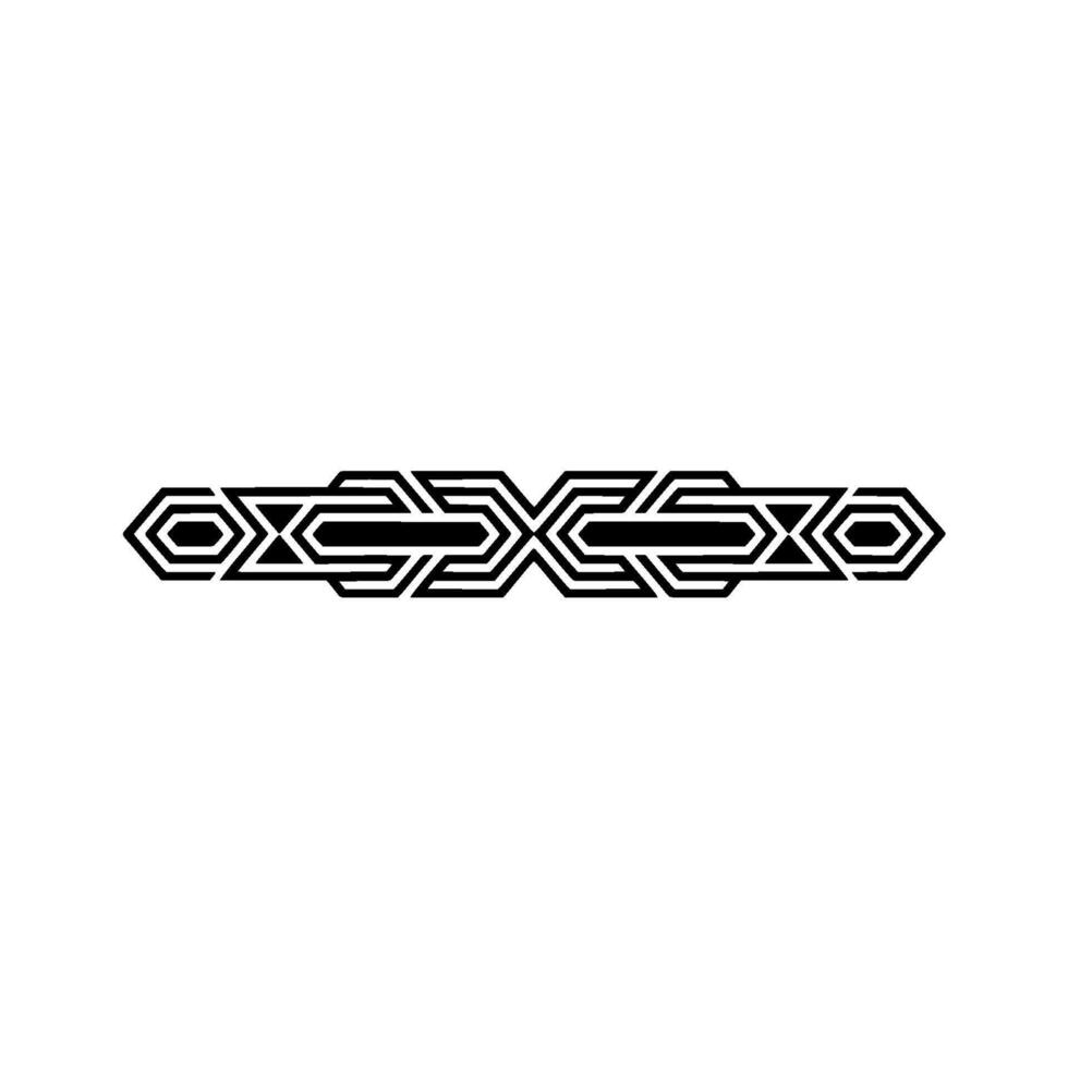 Geometric Black Ornament On White Background, Minimalist vector