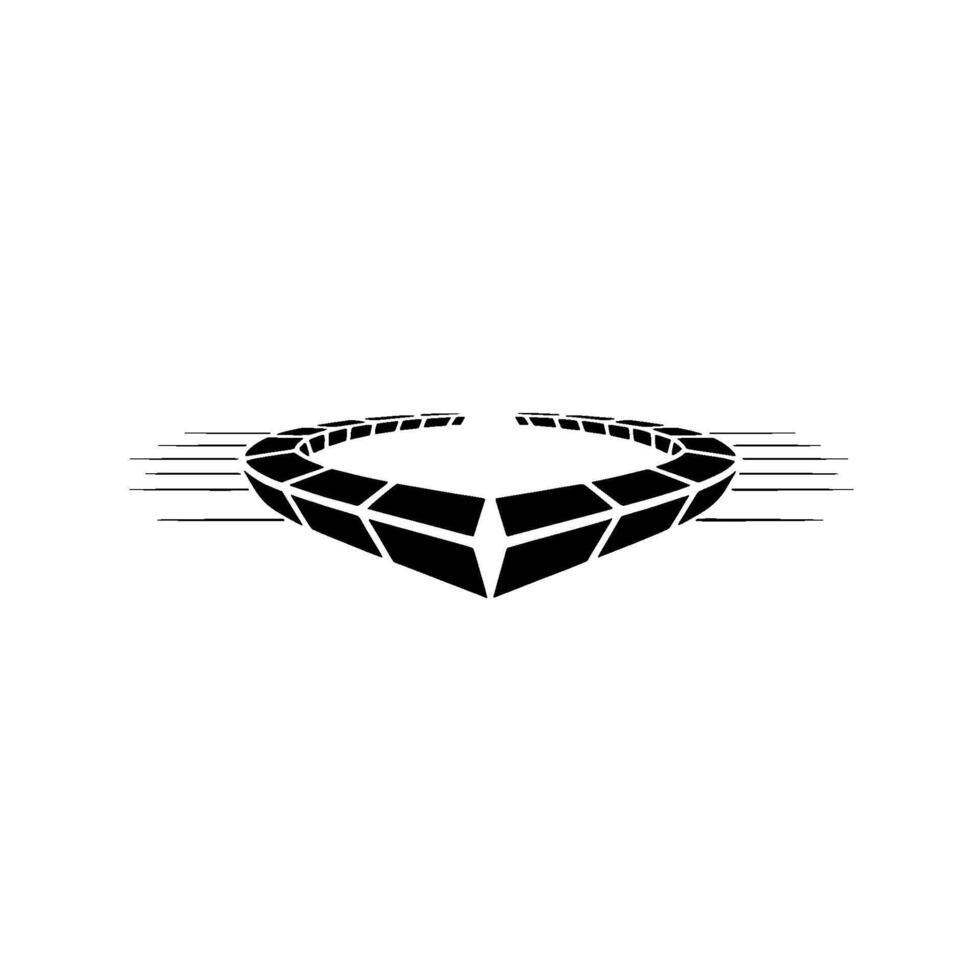 Abstract Geometric Halo, Black And White vector