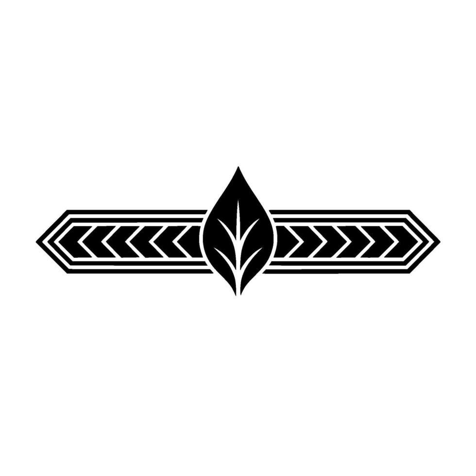 Minimalist Black Leaf Arrow On White Background vector