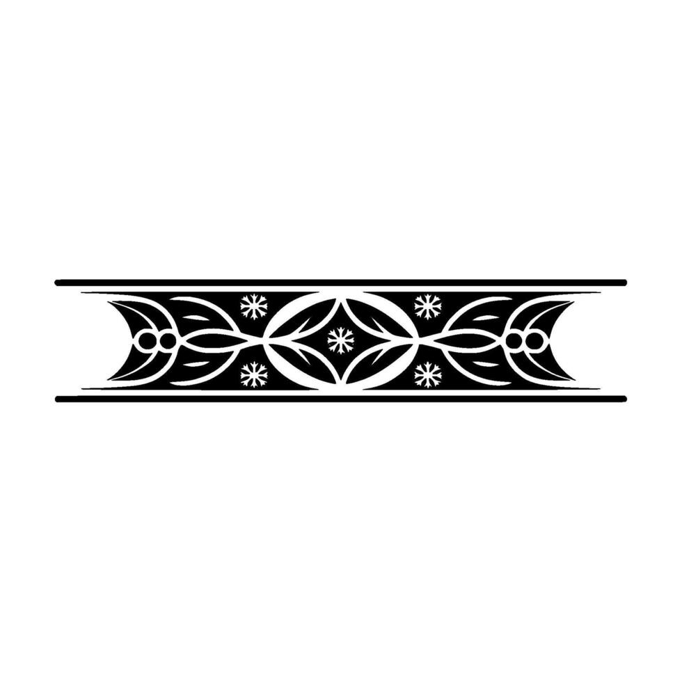 Decorative Black And White Border Element, Floral, Illustration vector