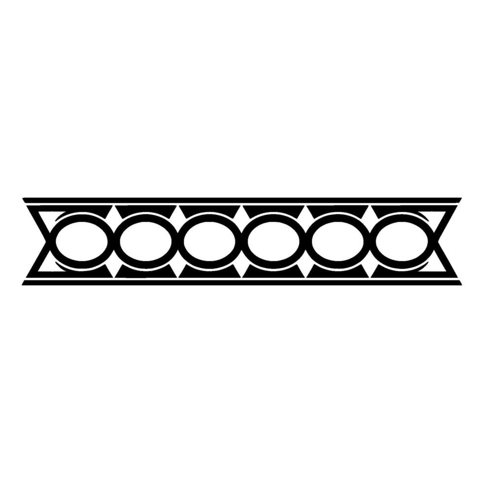 Geometric Border Repeating Circle And Triangle Pattern In Black vector