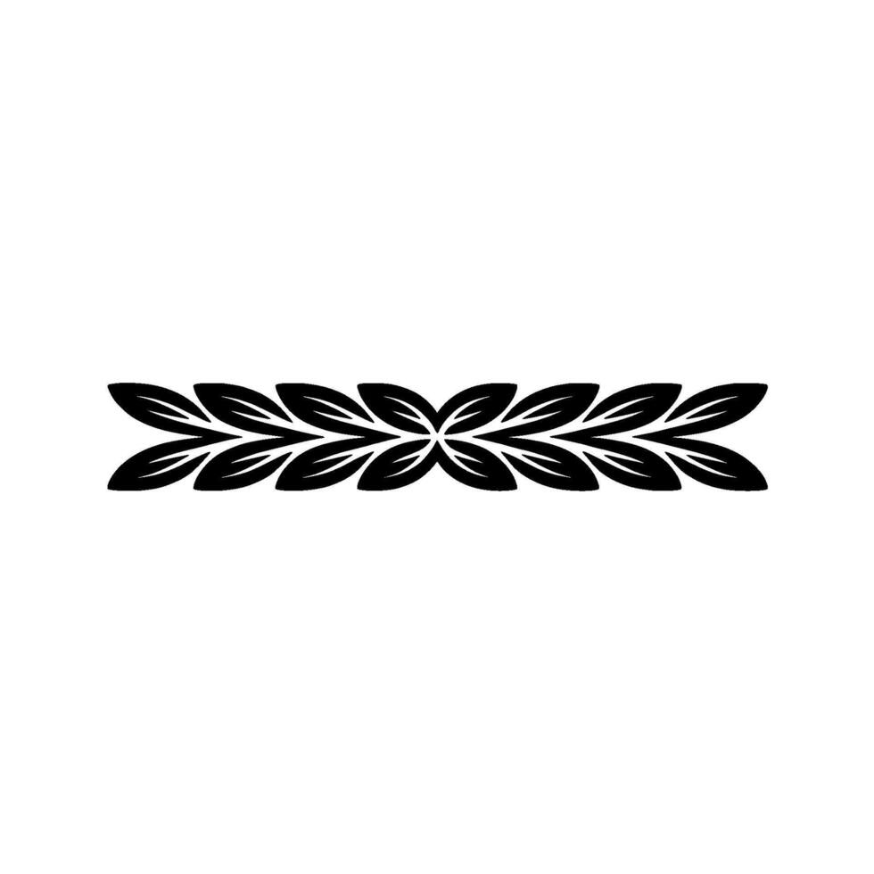 Black Leaf Border On White Background, Elegant Decorative Element vector